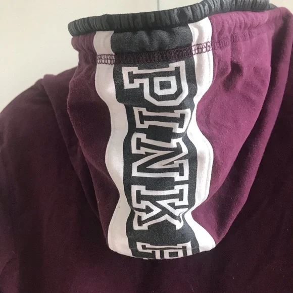 PINK Victoria’s Secret full zip drawstring hoodie with thumb holes - Picture 5 of 5
